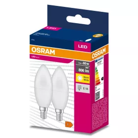2dbLED izzó E14 B35 7W = 60W 806lm 3000K  220° OSRAM
