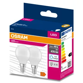   2db LED izzó E14 P45 4,9W = 40W 470lm 6500K Hideg 200° OSRAM ÉRTÉK
