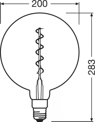 E27 G200 LED izzó 5W = 28W 300lm 2500K meleg 360° OSRAM Vintage 1906
