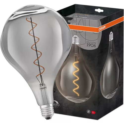 Dekoratív LED izzó E27 ET165 4,5W = 15W 150lm 1700K meleg 320°-os izzószál szabályozható OSRAM Vintage 1906