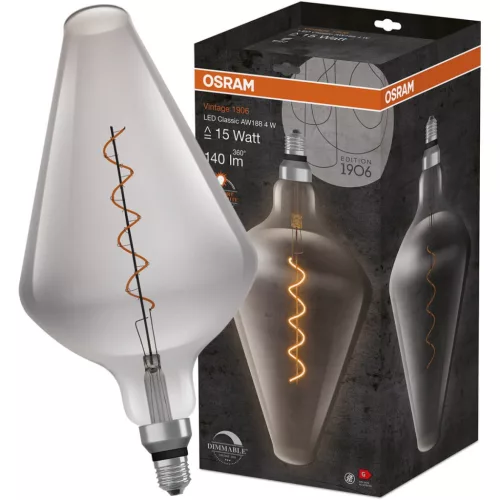 Dekoratív LED izzó E27 AW188 4W = 15W 140lm 1800K , 300°-os izzószálas, szabályozható OSRAM Vintage 1906