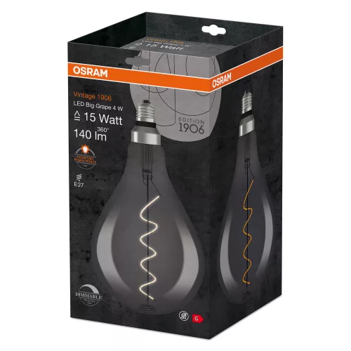 E27 A60 LED izzó 4W = 15W 140lm 1800K  340° izzószál szabályozható