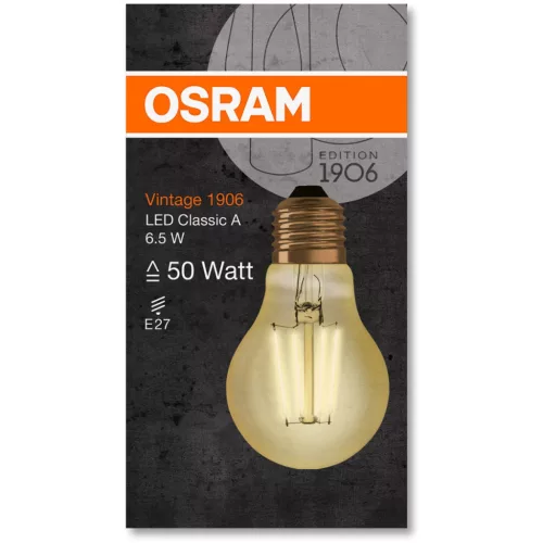 LED izzó E27 A60 6.5W = 55W 725lm 2400K 360° OSRAM