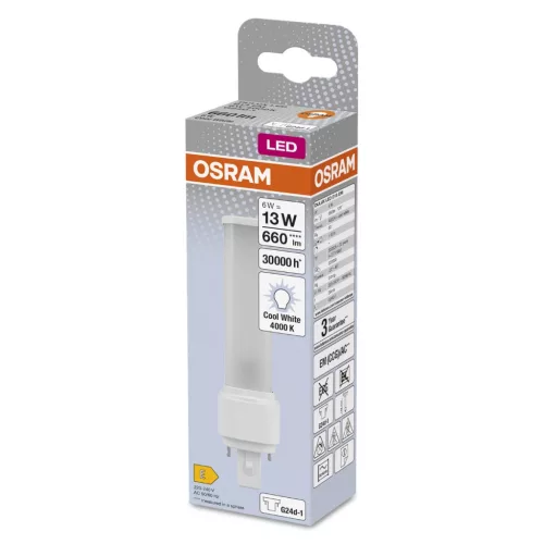 LED fénycső izzó 6W 660lm 4000K semleges G24d-1 DULUX OSRAM