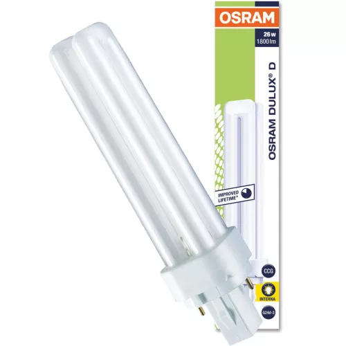G24D-3 fénycső 26W 1800lm 2700K Meleg 120° OSRAM Dulux D