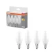 4x LED izzó B35 gyertya E14 4W = 40W 470lm 2700K Meleg 300°-os foglalat Osram