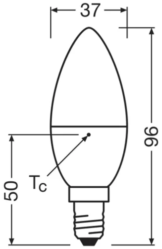 LED izzó B37 gyertya E14 3.3W = 25W 250lm 4000K semleges 220° PCR lámpák Osram