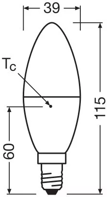 LED izzó B39 gyertya E14 7.5W = 60W 806lm 2700K meleg 220° Osram PCR lámpák