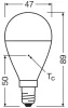 LED izzó P47 gömb alakú E14 7.5W = 60W 806lm 4000K semleges 200° PCR LAMPS Osram