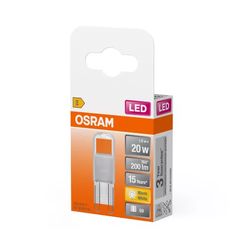 LED kapszulaizzó G9 1.8W = 20W 200lm 2700K Meleg 320° LED PIN Osram