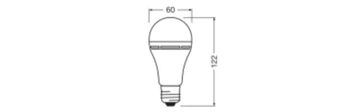 Újratölthető LED izzó A60 E27 8W = 60W 806lm 2700K Meleg 180° Vészvilágítás ÚJRATÖLTHETŐ LÁMPÁK Osram