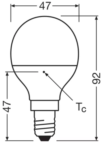 LED izzó P47 gömb alakú E14 4.9W = 40W 470lm 2700-4000K CCT 200° Relax Active and Sleep CLASSIC Osram