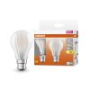2x LED izzó A60 B22d 6.5W = 60W 806lm 2700K Meleg 300° Retrofit Filament CLASSIC Osram