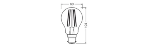 LED izzó A60 B22d 11W = 100W 1521lm 4000K Semleges 300° Retrofit Filament CLASSIC Osram
