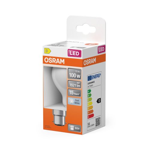 LED izzó A60 B22d 11W = 100W 1521lm 4000K Semleges 300° Retrofit Filament CLASSIC Osram