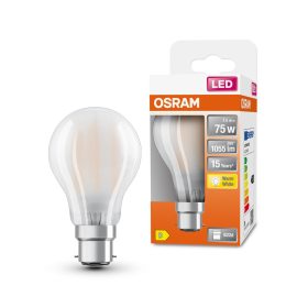   LED izzó A60 B22d 7.5W = 75W 1055lm 2700K Meleg 300° Retrofit Filament CLASSIC Osram