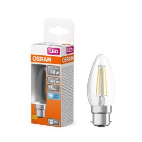   LED izzó B35 gyertya B22d 4W = 40W 470lm Semleges 4000K 300° Retrofit Filament CLASSIC Osram