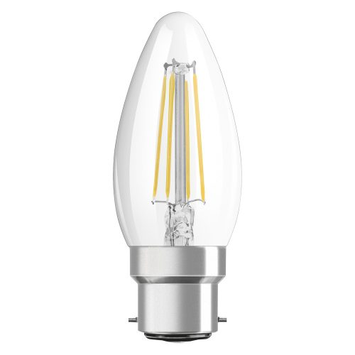 LED izzó B35 gyertya B22d 4W = 40W 470lm Semleges 4000K 300° Retrofit Filament CLASSIC Osram
