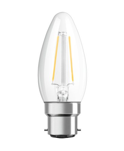 LED izzó B35 gyertya B22d 2.5W = 25W 250lm Meleg 2700K 300° Retrofit Filament CLASSIC Osram