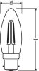 LED izzó B35 gyertya B22d 2.5W = 25W 250lm Meleg 2700K 300° Retrofit Filament CLASSIC Osram