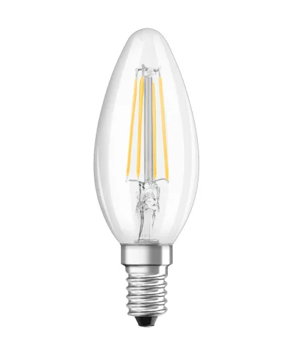 LED izzó B35 gyertya E14 4W = 40W 470lm 6500K Hideg 300° Retrofit Filament CLASSIC Osram
