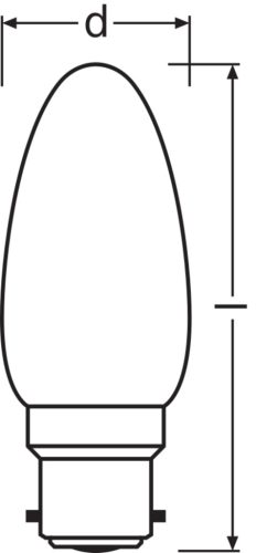 LED izzó B35 gyertya B22d 2.5W = 25W 250lm 2700K Meleg 300° Retrofit Filament CLASSIC Osram