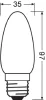 LED izzó B35 gyertya E27 5.5W = 60W 806lm 2700K Meleg 300° Retrofit Filament CLASSIC Osram
