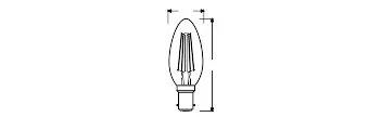 LED izzó B35 gyertya B15d 4W = 40W 470lm 2700K Meleg 300° Retrofit Filament CLASSIC Osram