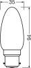 LED izzó B35 gyertya B22d 4.8W = 40W 470lm 2700K Meleg 300° Szabályozható Retrofit Filament CLASSIC Osram
