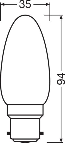 LED izzó B35 gyertya B22d 4.8W = 40W 470lm 2700K Meleg 300° Szabályozható Retrofit Filament CLASSIC Osram