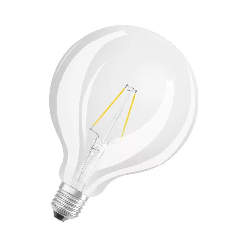 LED izzó G125 gömb alakú E27 2,5 W = 25 W 250 lm 2700 K Meleg 300° Retrofit Filament CLASSIC Osram