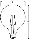 LED izzó G125 gömb alakú E27 2,5 W = 25 W 250 lm 2700 K Meleg 300° Retrofit Filament CLASSIC Osram