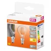 2x LED izzó P45 gömb alakú E14 4W = 40W 470lm 2700K Meleg 300° Retrofit Filament CLASSIC Osram