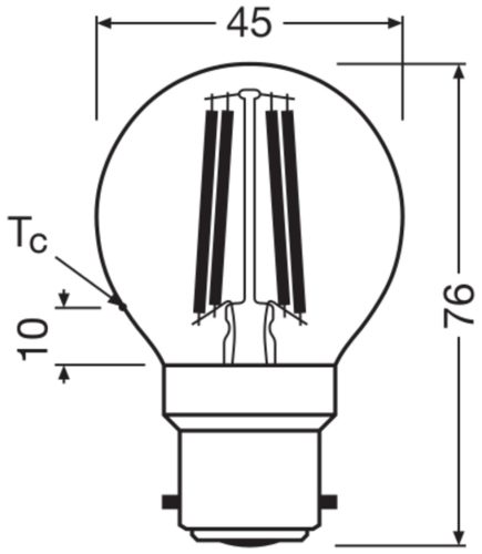 LED izzó P45 gömb alakú B22d 4W = 40W 470lm 2700K Meleg 300° Izzószálas Retrofit CLASSIC Osram