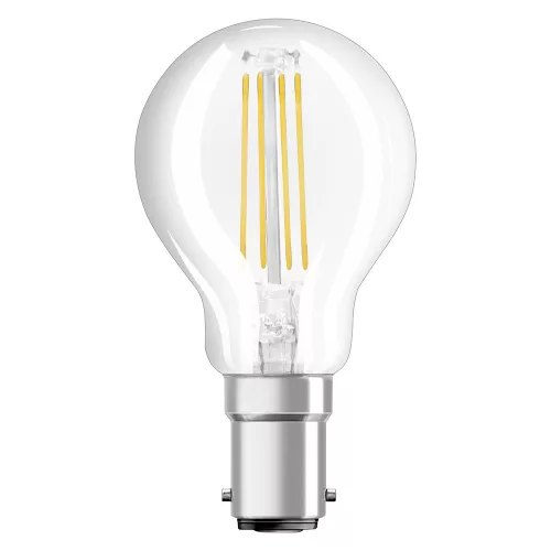 LED izzó P45 gömb alakú B15d 4W = 40W 470lm 2700K Meleg 300° Retrofit Filament CLASSIC Osram