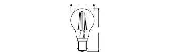 LED izzó P45 gömb alakú B15d 4W = 40W 470lm 2700K Meleg 300° Retrofit Filament CLASSIC Osram