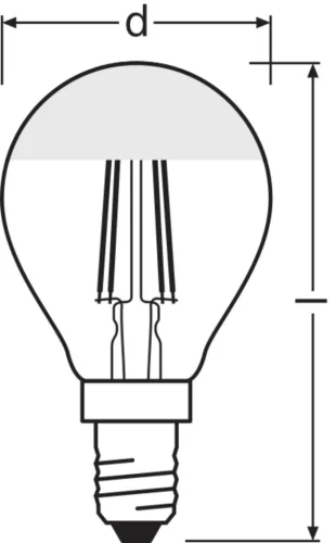 LED izzó P45 gömb alakú E14 4W = 31W 350lm 2700K Meleg 300° Ezüst Retrofit Filament CLASSIC Osram