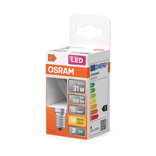 LED izzó P45 gömb alakú E14 4W = 31W 350lm 2700K Meleg 300° Ezüst Retrofit Filament CLASSIC Osram