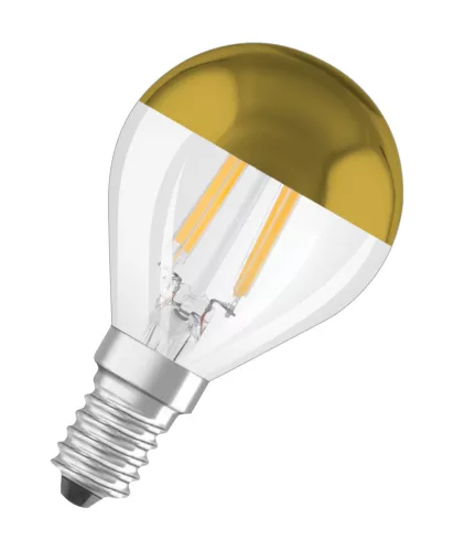 LED izzó P45 gömb alakú E14 4W = 34W 380lm 2700K Meleg 300° Arany Retrofit Filament CLASSIC Osram