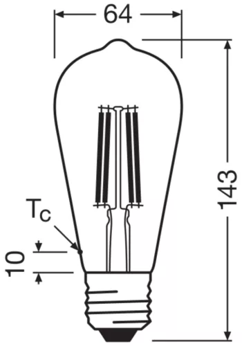 LED izzó ST64 E27 6,5 W = 60 W 806 lm 4000 K Semleges 300° Retrofit Filament CLASSIC Osram