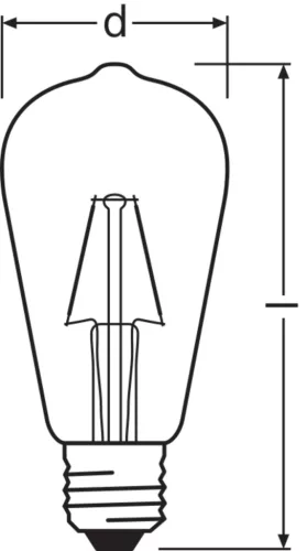 LED izzó ST64 E27 2,5 W = 25 W 250 lm 2700 K Meleg 300° Retrofit Filament CLASSIC Osram