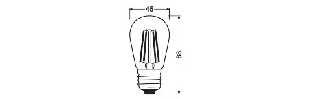 LED izzó ST45 E27 4.8W = 33W 360lm 2200K Meleg 320° Szabályozható Retrofit Filament CLASSIC Osram