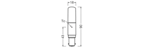 LED izzó T18 cső alakú B15d 8W = 75W 1055lm 2700K Meleg 320° Szabályozható SPECIAL Osram
