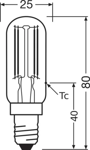 LED izzó T25 cső alakú E14 4,9 W = 55 W 730 lm 4000 K semleges 300° SPECIAL Osram