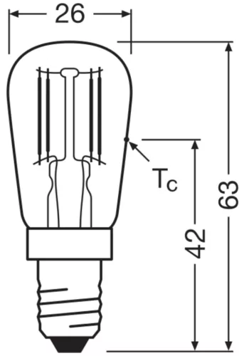 LED izzó T26 cső alakú E14 2.8W = 25W 250lm 2700K Meleg 300° Szabályozható SPECIAL Osram