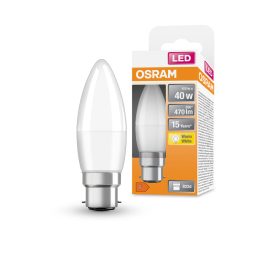   LED izzó B37 gyertya B22d 4.9W = 40W 470lm 2700K Meleg 200° STAR CLASSIC Osram