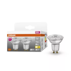   2x LED izzó PAR16 spotlámpa GU10 4,5W = 50W 350lm 2700K Meleg CRI90 36° Szabályozható SUPERSTAR Osram
