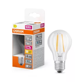   LED izzó A60 E27 2.2W = 25W 300lm 2700K Meleg CRI90 300° Izzószálas, szabályozható fényerejű SUPERSTAR PLUS CLASSIC Osram
