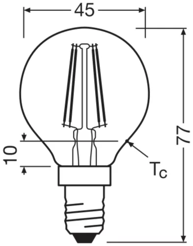 LED izzó P45 gömb alakú E14 3.4W = 40W 470lm 4000K CRI90 Semleges 300° Izzószálas, szabályozható fényerejű SUPERSTAR PLUS CLASSIC Osram