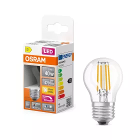   LED izzó P45 gömb alakú E27 3.4W = 40W 470lm 2700K Meleg CRI90 300° Izzószálas, szabályozható fényerejű SUPERSTAR PLUS CLASSIC Osram
